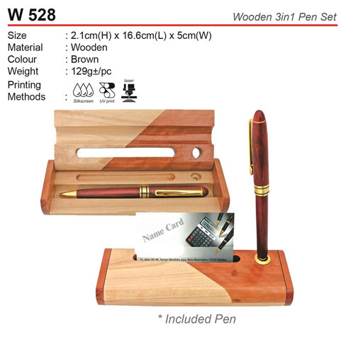 3 in 1 Wooden Pen Set (W528)