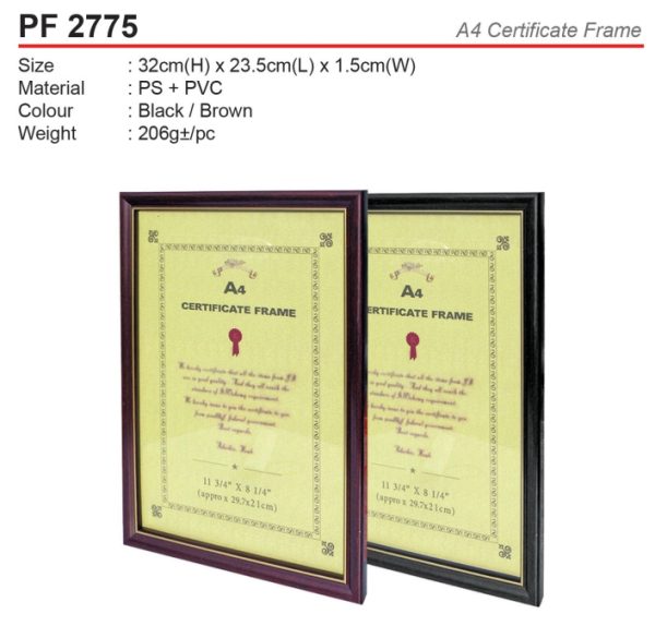 A4 Certificate Frame (PF2775)