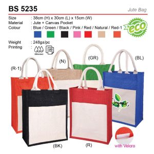Jute bag with pocket BS5235