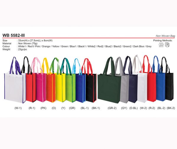 A4 size non woven bag color