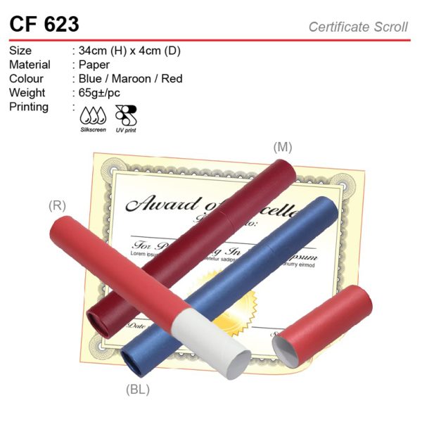 certificate scroll CF623