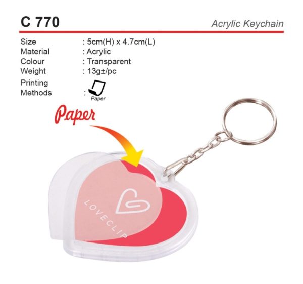Love Shape Plastic Keychain (C770)