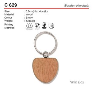 Love shaped Wooden Keychain (C629)