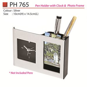 Pen Holder with Clock & Photo Frame (PH765)
