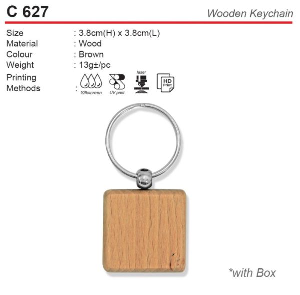 Square Wooden Keychain (C627)