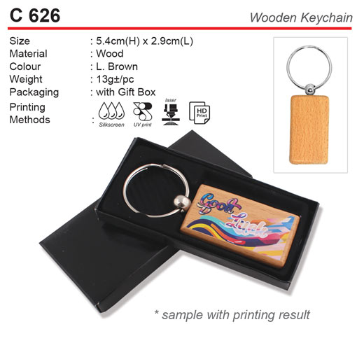 Wooden Keychain with Box (C626)