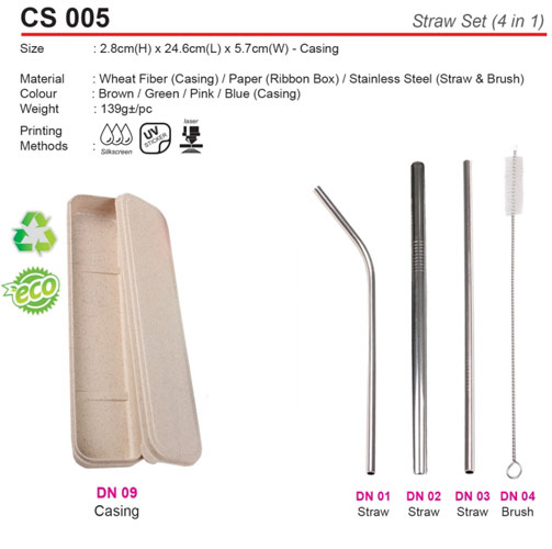Metal Straw Set with Box (CS005)