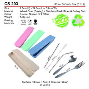 5 in 1 Straw set with box (CS203)