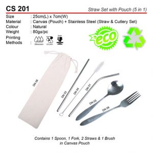 5 in 1 Straw set with pouch (CS201)