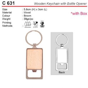 Wooden Keychain with Bottle Opener (C631)
