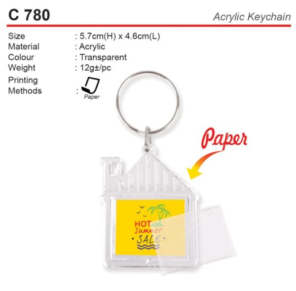 House Shape Plastic Keychain (C780)