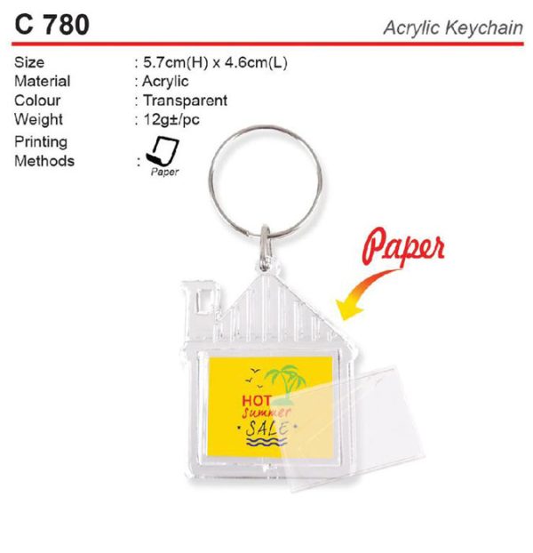 House Shape Plastic Keychain (C780)