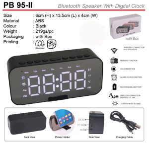 Bluetooth Speaker with Clock (PB95-II)