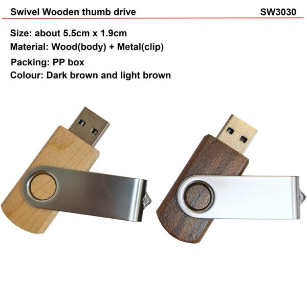 Swivel Wooden Pen Drive(SW3030)