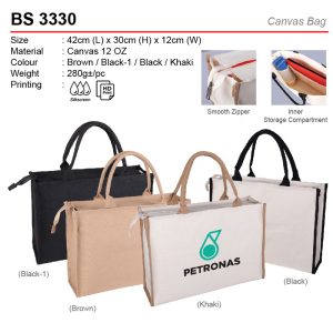 Canvas Bag with Zip (BS3330)