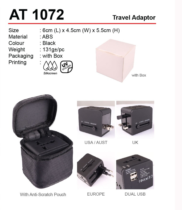 travel-adapter-AT1072 Travel Adapter with USB (AT1072)