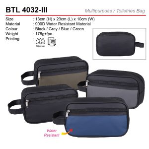 Water Resistant Toiletries Bag (BTL4032-III)