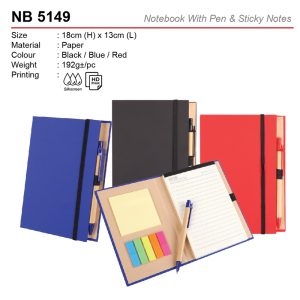 Notebook with pen & sticky notes (NB5149)
