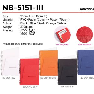 PVC A5 Notebook (NB-5151-III)