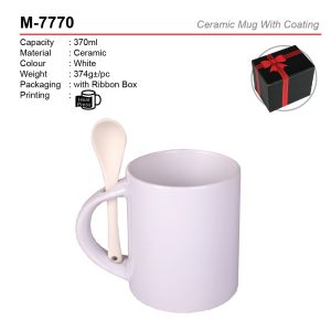 Ceramic Mug with Spoon (M-7770)